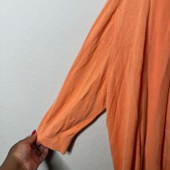 Chico’s‎ Size 2 (L) Orange Lightweight Open Front Cardigan Long Sleeve Rayon - Picture 5 of 8